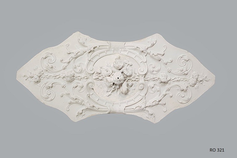 Rococo rozet, smal en lang, 130 × 60 cm, 3 delen, inleg, nr.: RO 321.