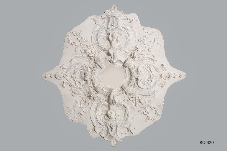 Rozet Rococo met Cupidos 18e eeuw