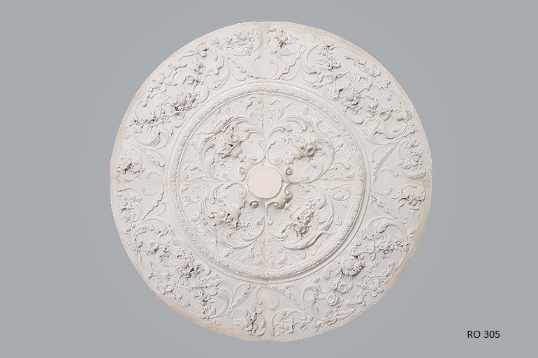 Groot ronde rozet Neoclassic, 122 cm, 4 delen, inleg, nr.: RO 305.